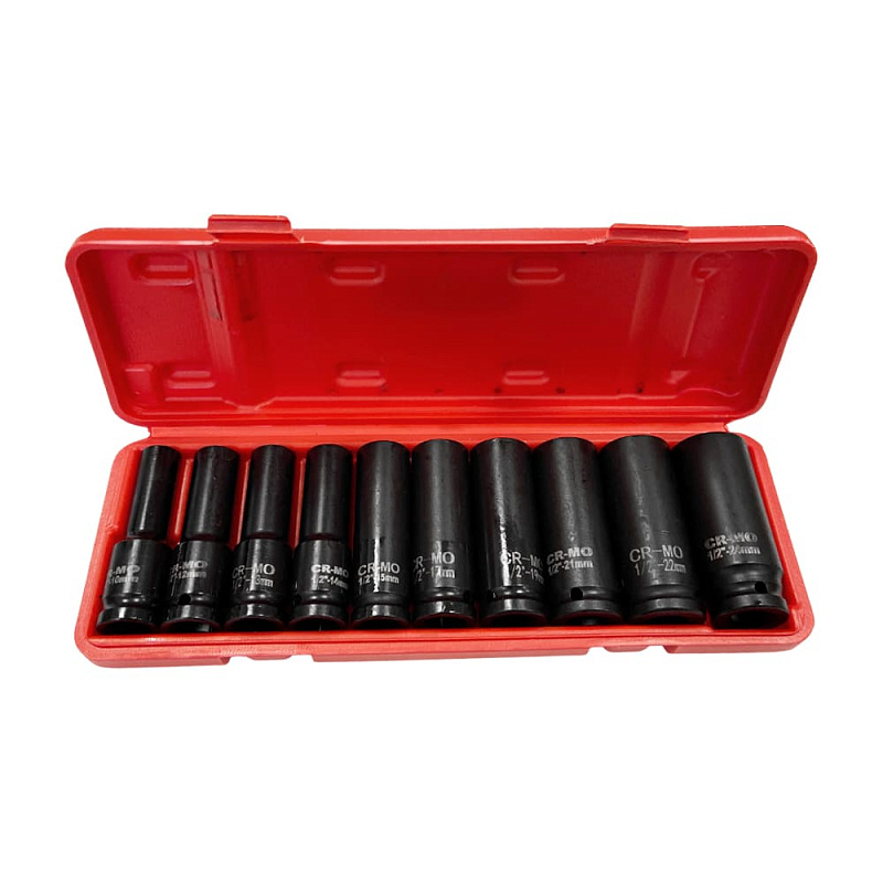 Набор глубоких ударных головок 1/2" 10-24 мм 10 пр. HOREX HZ 24.1.071Y